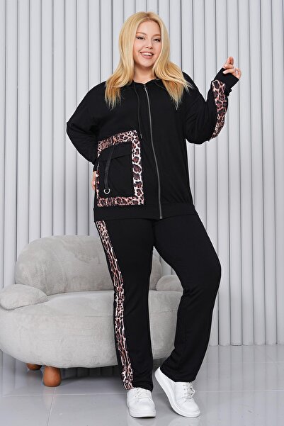 Siyezen بدلة فاخرة بتفاصيل جيب الفهد مقاس كبير