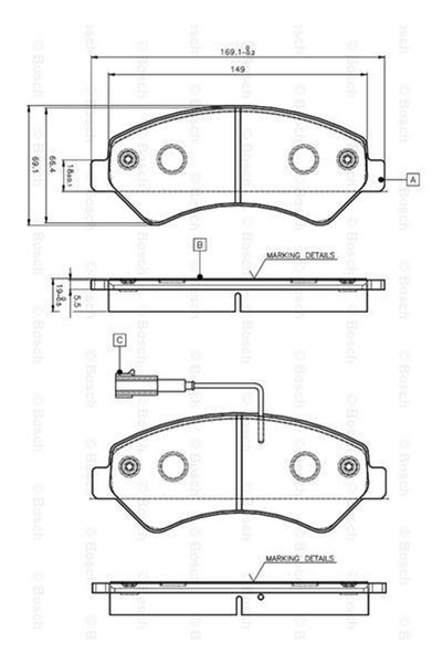Bosch Disk Balata Fiat Ducato, Peugeot Boxer 3.0 Hdi , Citroen Jumper 2.2 Hdi Ön -