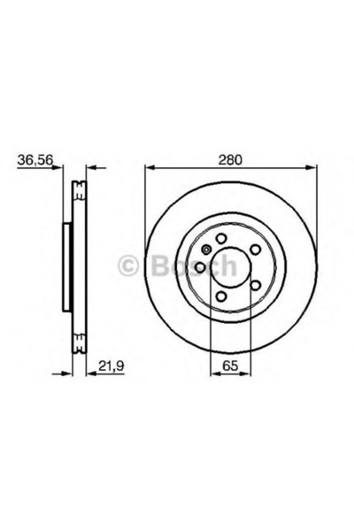 Bosch Fren Diski Vw Bora, Golf Iv, Audi A3, Seat Leon, Toledo, Skoda Ön - 280...