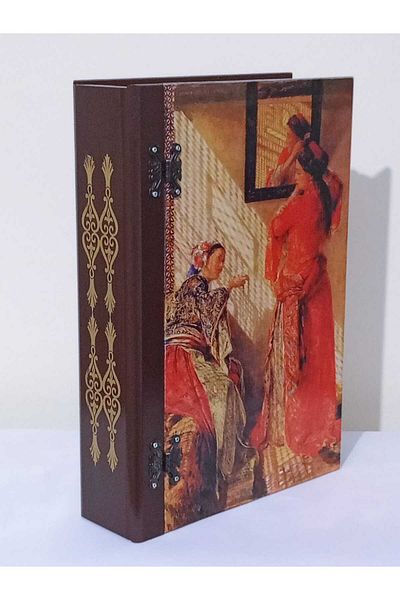 Altınyapı Hobi Market Wooden Decorative, Gift, Jewelry, Accessories Book Box 35X24X8.5 cm