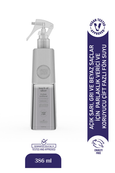 NISHLADY Touch Of Silver Çift Fazlı / Açık Sarı, Gri Ve Beyaz Saçlara Yönelik Saç Sütü 400 ml