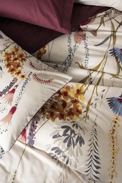 Cotton Box Flos Burgundy Double 100% Cotton Ranforce Duvet Cover Set - 200X220 cm