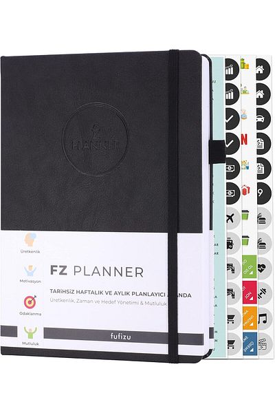 STOREMAX Lvnshop Fz Planner Undated Weekly Planner Leather Agenda, Black Lv 224120