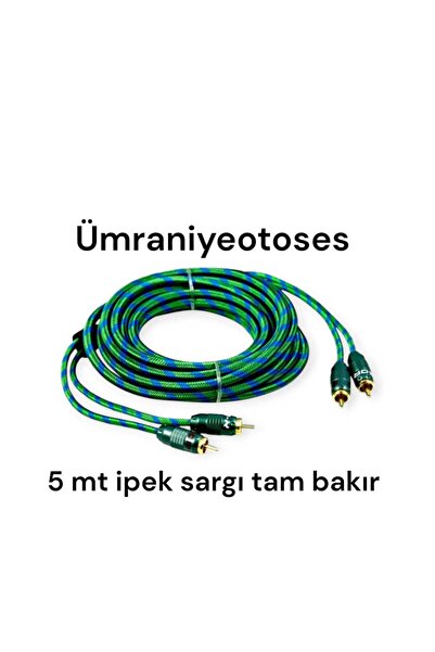 For-X FORX TAM BAKIR AMFİ RCA KABLOSU  5 MT   İPEK SARGI  PARAZİT YAPMAZ