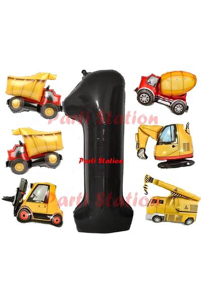 Parti Station مجموعة بالونات لمركبات البناء لعيد الميلاد بعمر سنة واحدة، حجم ...