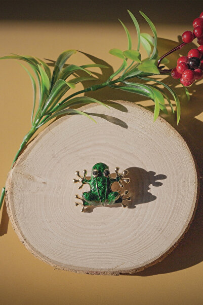 İZEV VAKFI Yeşil Renk Kurbağa Broş