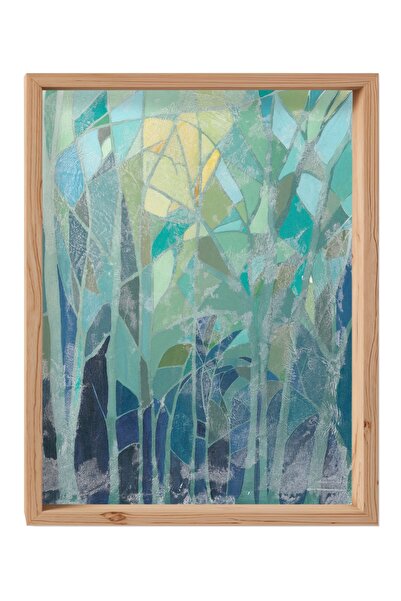 Jeronkarji Vitray Orman II Ahşap Tablo Çerçeveli Hediyelik Ev Ofis Oturma Odası Salon Poster Dekoratif