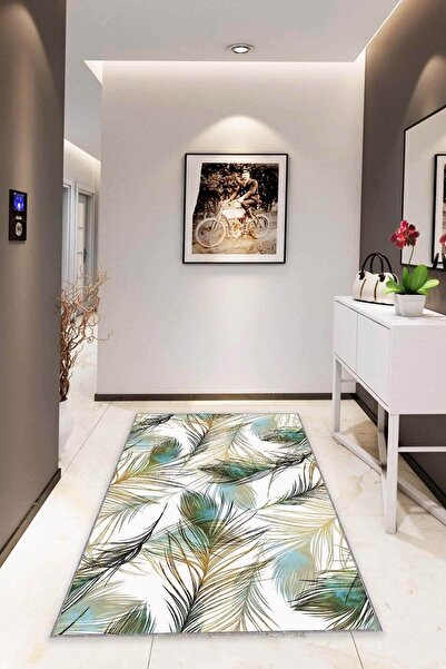 RugViva Kaymaz Tabanlı Makinede Yıkanabilir Halı Rv349 Kuş Tüyü