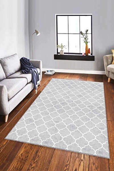 RugViva Kaymaz Tabanlı Halı Fas FS03 Gri