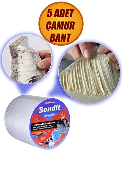 NUBLADO 5 Adet Bondit Çatı Izolasyon Ses Su Yalıtım Tamir Bandı Çamur Bant 10...