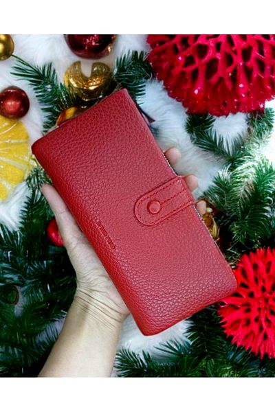 KY Red Women's Wallet - Soft Leather, Card Holder Large