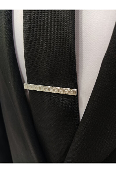 Elegante Cravatte Kareli Desen Kutulu Kravat İğnesi