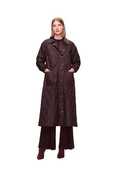 MISS DALIDA Purple Baklava Sectional Trench Coat T25K-8021