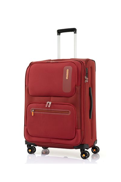 American Tourister MAXWELL  Soft Spinner Trolley Luggage Medium  RED