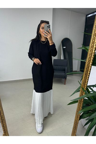 caddstore Φόρεμα Dr Skirt Λευκό Πλισέ Φούτερ
