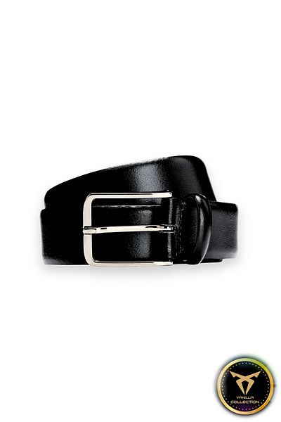 VANİLLA COLLECTİON Black Leather Belt Classic Slim and Plain Suit Belt