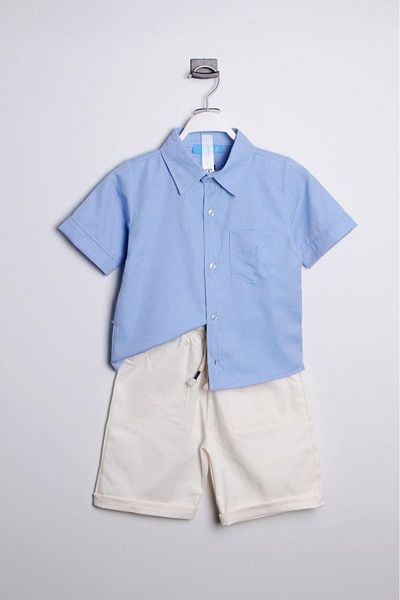 minibambi Blue Boy's Shirt and Shorts Set
