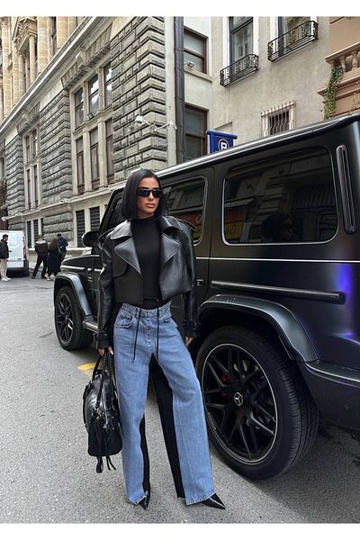 Diviny Special Design Tracksuit Detailed Jeans