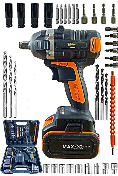 Lieber German Alman 21 V 3 Ah Ah Darbeli Kömürsüz Motor Çift Akülü Şarjlı Som...