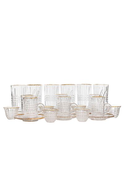 Alsaif Gallery Max 30-piece glass tea and coffee serving set