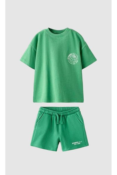 minibambi Boy's Cotton Top and Bottom Set - Back Print Detailed