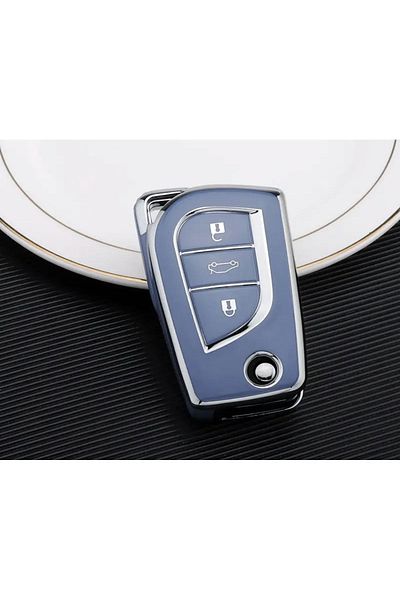 emii auto spare parts Toyota 2017-2025 Compatible Corolla Auris Verso Avensis Hilux Key Case Switchblade Model Blue
