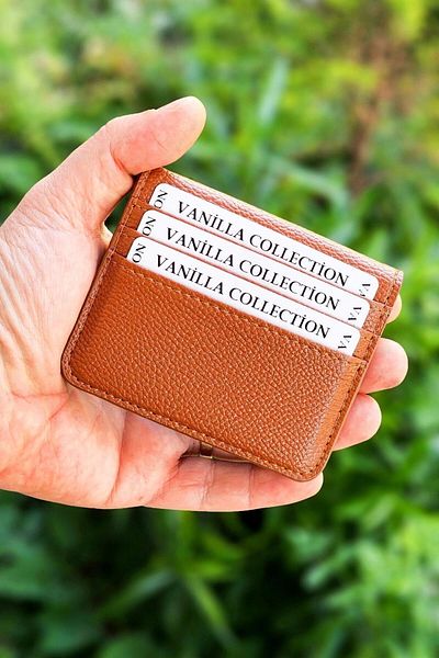 VANİLLA Super Thin Ergonomic Leather New Generation Card Holder Wallet Portfolio Crazy Tan