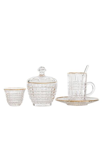 Alsaif Gallery Max 26-piece glass tea and coffee cups serving set