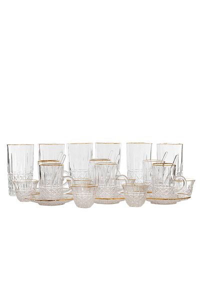 Alsaif Gallery Max 30-piece glass tea and coffee serving set