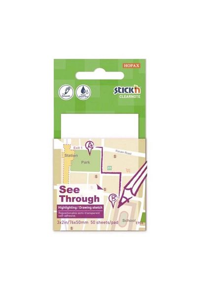Gıpta Stickn 76x51 Translucent White Adhesive Note Holder 50 Yp217