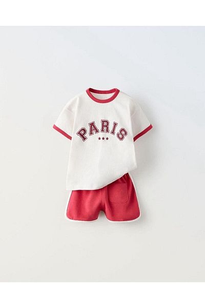 childbaby New York Red Unisex Suit - White
