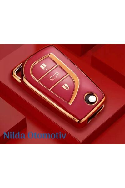 emii auto spare parts Toyota Corolla 2017-2024 - Κόκκινη/Χρυσή θήκη κλειδιού,...