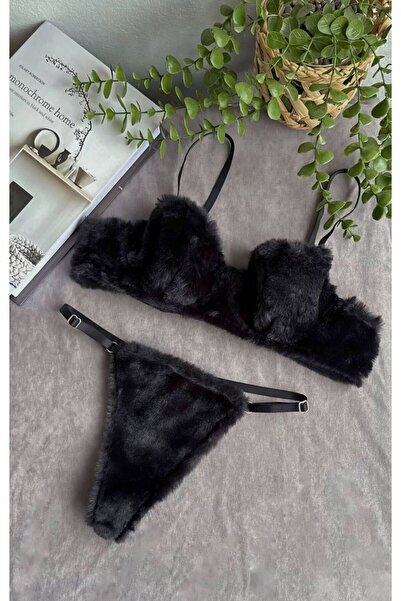 Genel Markalar Peluş Balenli Bralet Takım (Sütyen&Tanga)