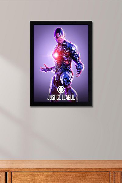 Saturn Pictură înrămată Cyborg din Liga Justiției - Pictură poster din Liga Justiției