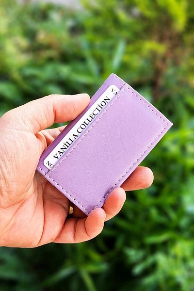 VANİLLA COLLECTİON Unisex Super Thin Leather Credit Card Holder Portfolio