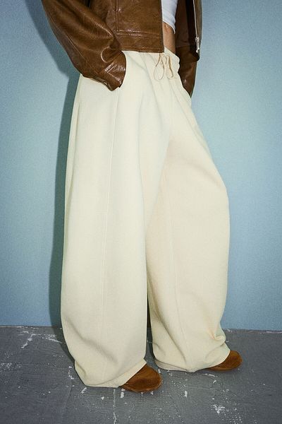 Bershka Plush barrel trousers