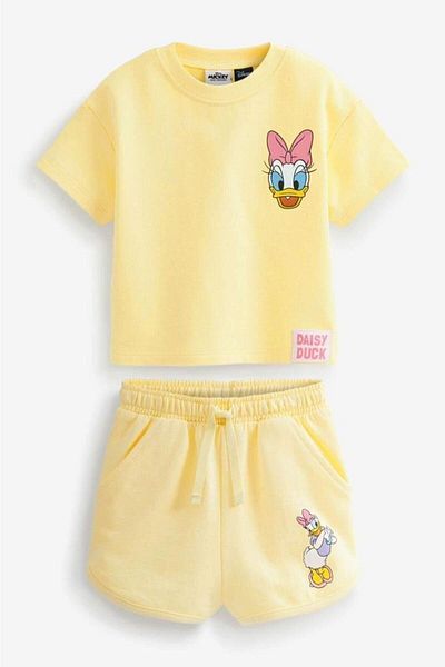 Motebarn Wear Girl's Printed Shorts Bottom Top Double Set Yellow
