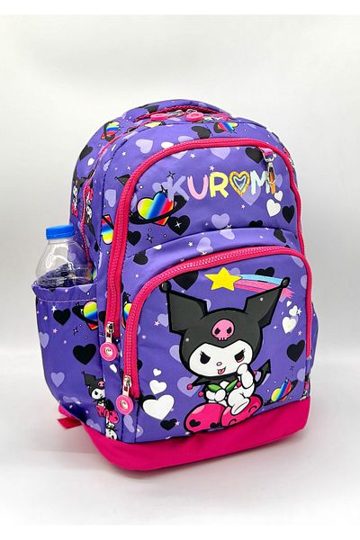 Bevitton First School Bag - Set of 3 Purple Character Pattern, for Girl