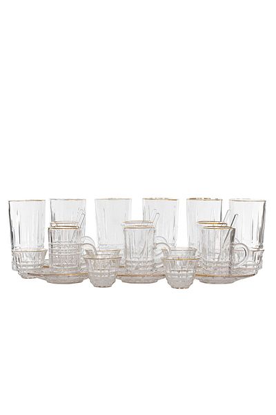 Alsaif Gallery Max 30-piece glass tea and coffee serving set