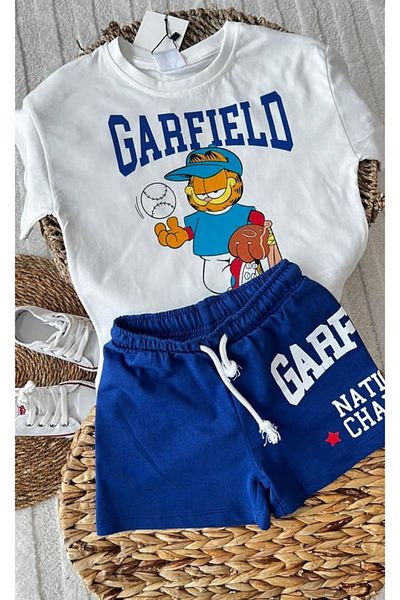 childbaby Set Garfield Blue - Set de jos și de sus alb