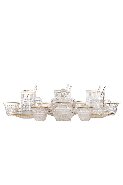 Alsaif Gallery Max 26-piece glass tea and coffee cups serving set