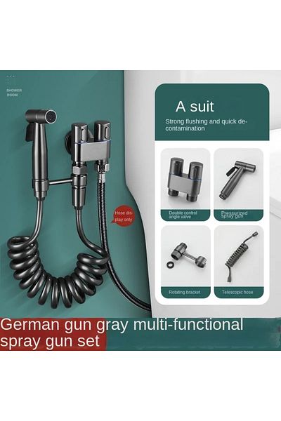 OEM Anthracite Color Bathroom Bidet Pressure Sprayer Bidet Tap Toilet Seat Hose