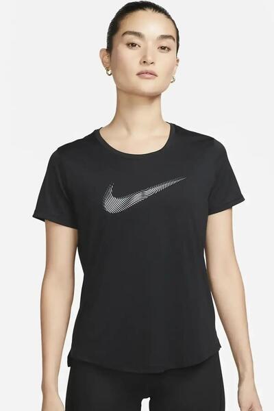 Nike Dri-Fit Swoosh Hbr Short-Sleeve Black Women's Sports T-Shirt