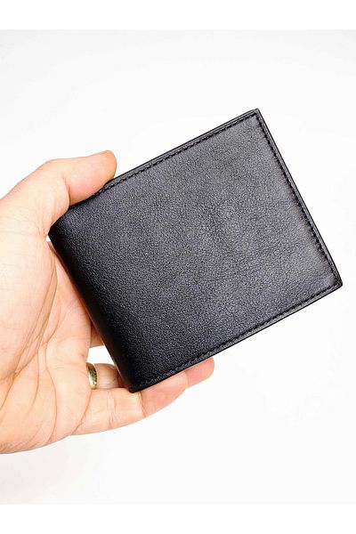 VANİLLA COLLECTİON Genuine Leather Wallet Classic Black Wallet with 13 Card Capacity Double Wide Cash Money Compartment