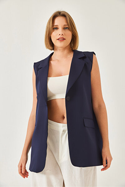 Bianco Lucci سترة نسائية منسوجة بجيب مزدوج الصدر 60131 60271043