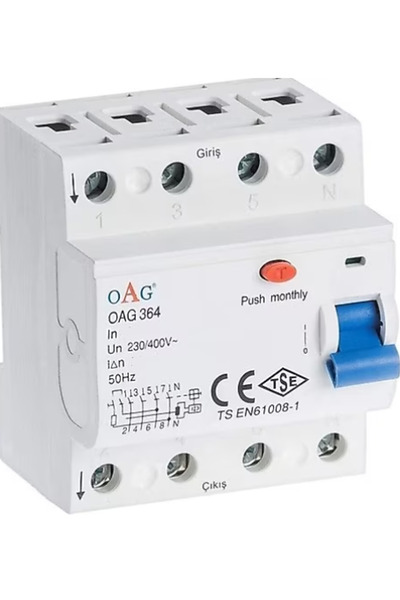 Oag 4x40a 300ma Trifaze Kaçak Akım Rölesi