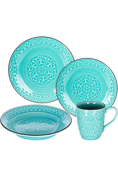 Alsaif Gallery Trust Porcelain Dinner Set, 16 Pieces - Green