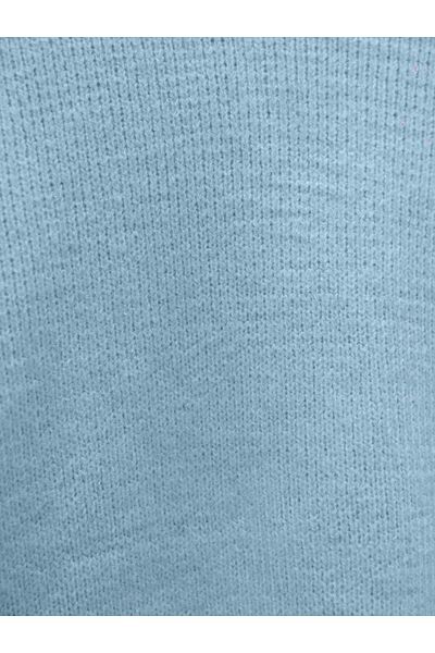 Modamorfo Baby Blue - Ribbed Skirt, Crew Neck Loose Knitwear Sweater