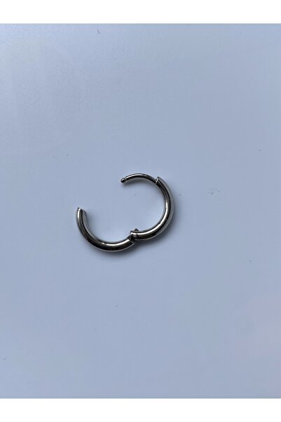 kurukafagift Men's Silver Color Hoop Steel Single Earrings 10mm