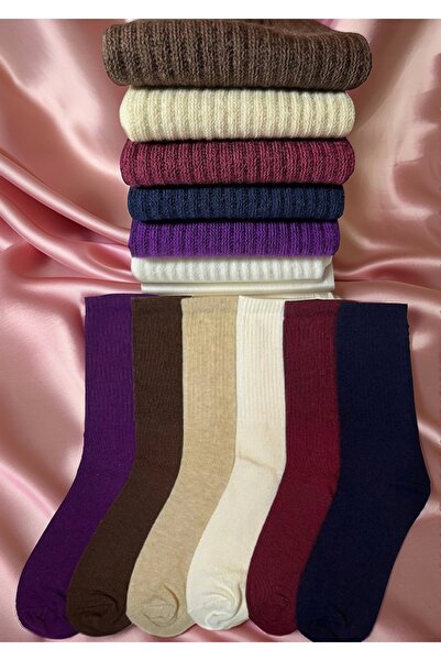 MEINE LIEBE 6 Çift Unisex Karışık Renk Tenis Çorap Seti